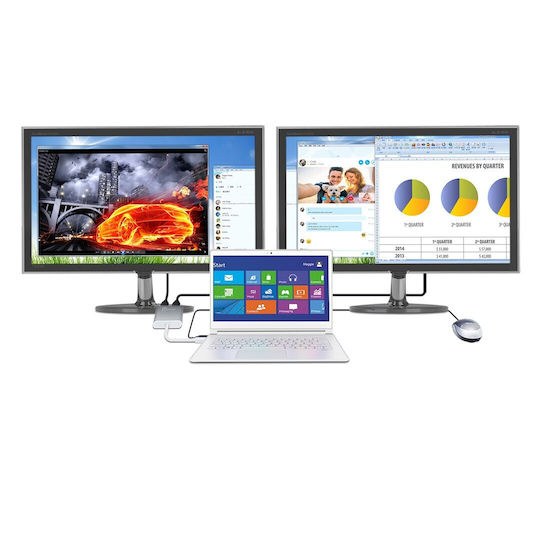 J5 Create JCA365 USB-A Docking Station με HDMI 4K και σύνδεση 2 Οθονών Γκρι