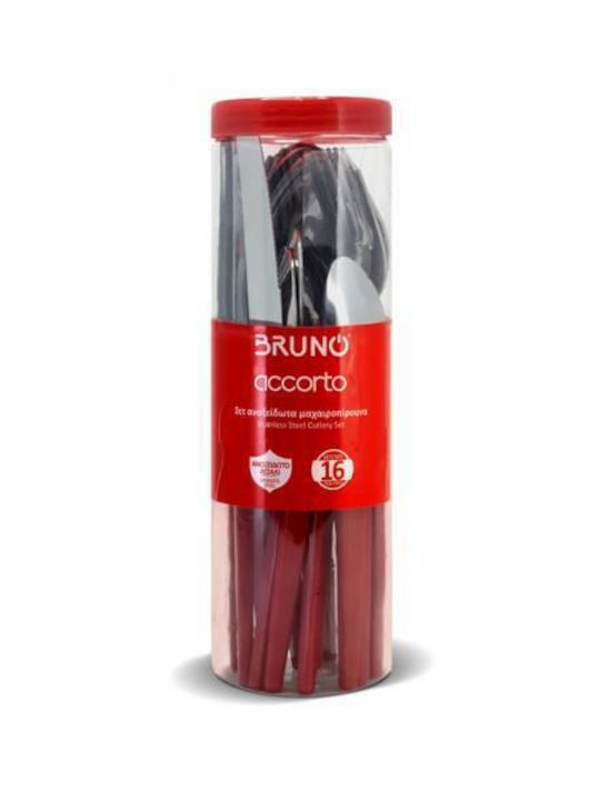 Bruno Accorto Cutlery Set Stainless Red 16pcs