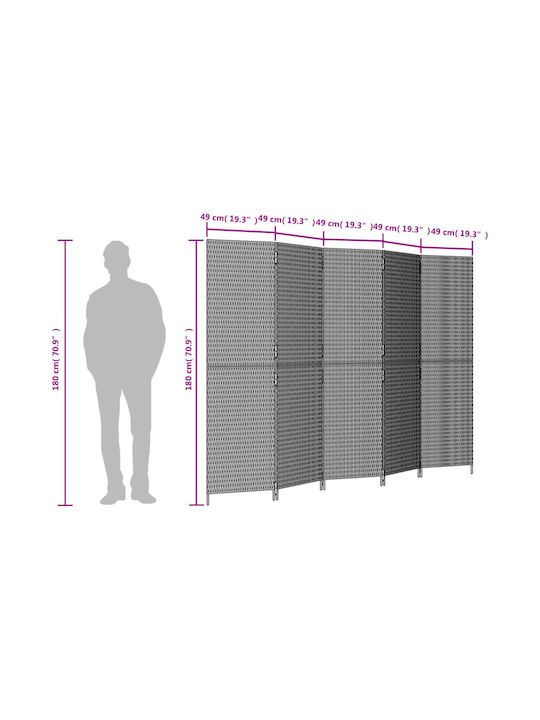 vidaXL Dekorativer Raumteiler aus Leinwand 245x180cm