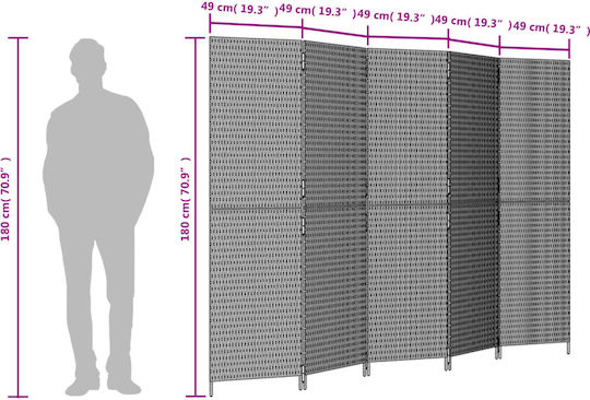 vidaXL Διακοσμητικό Παραβάν από Καμβά 245x180cm