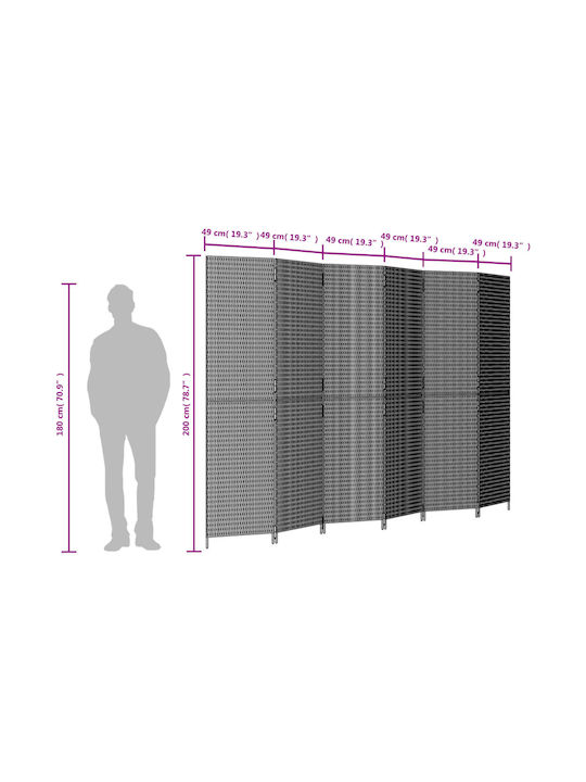 vidaXL Decorative Room Divider made of Canvas 294x200cm