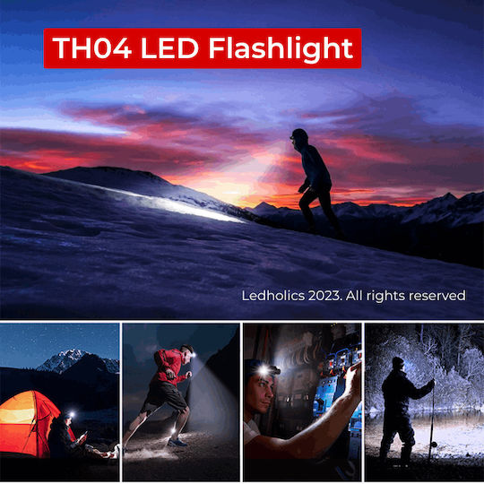 Ledholics Wiederaufladbar Taschenlampe LED IP43 mit maximaler Helligkeit 600lm