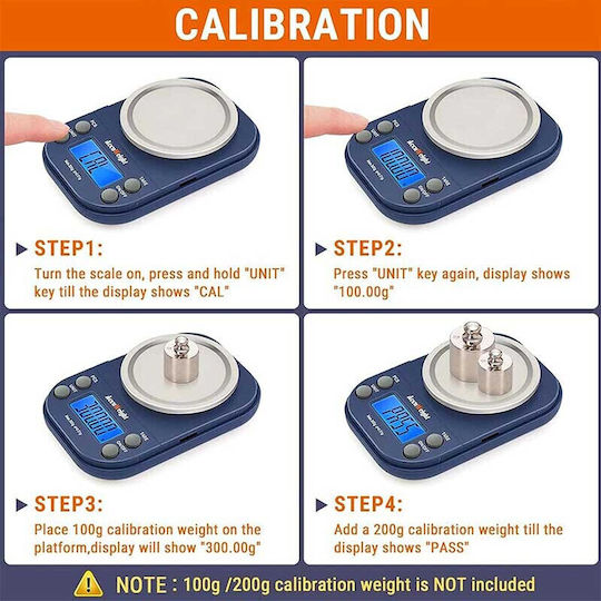 AccuWeight Mini Electronic Precision Commercial Scale with Weighing Capacity of 0.3kg and Division 0.01gr