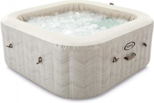 Intex Chevron Deluxe Square Swimming Pool 1098L Inflatable with Hydromassage 196x196x71cm