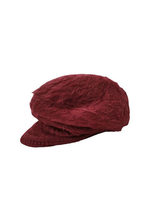 Romvous Fabric Women's Beret Hat Burgundy