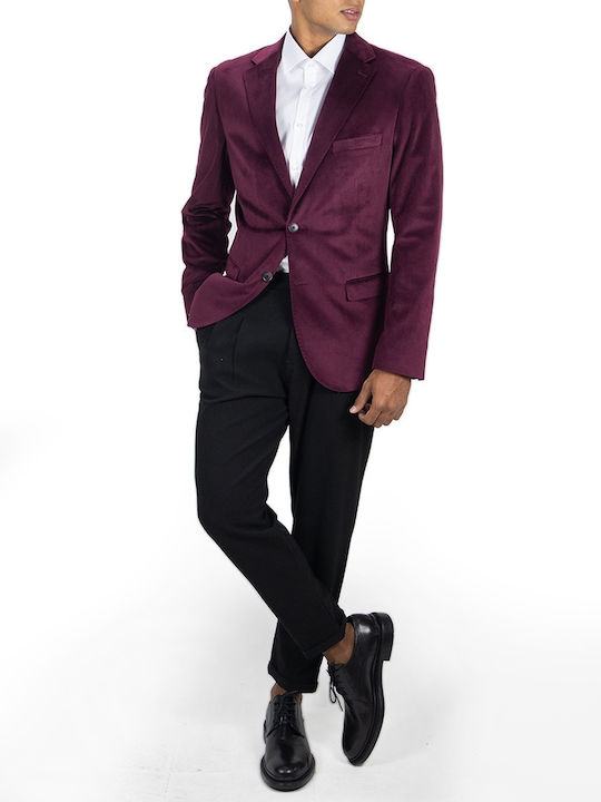 Men's Winter Suit Jacket Regular Fit Bordeaux