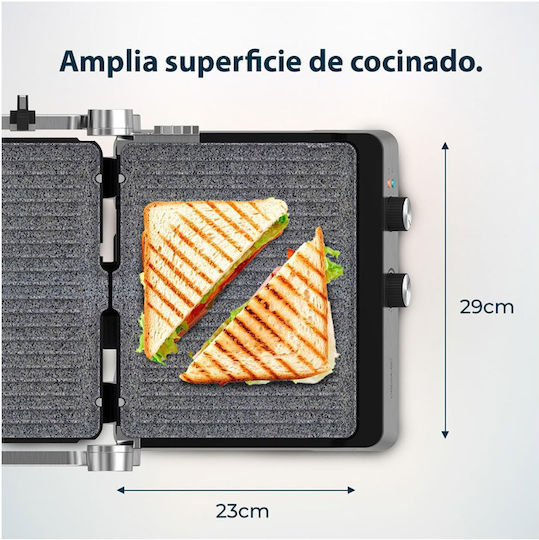 Cecotec Sandwich Maker Grill cu Plăci Ceramice 2400W Inox