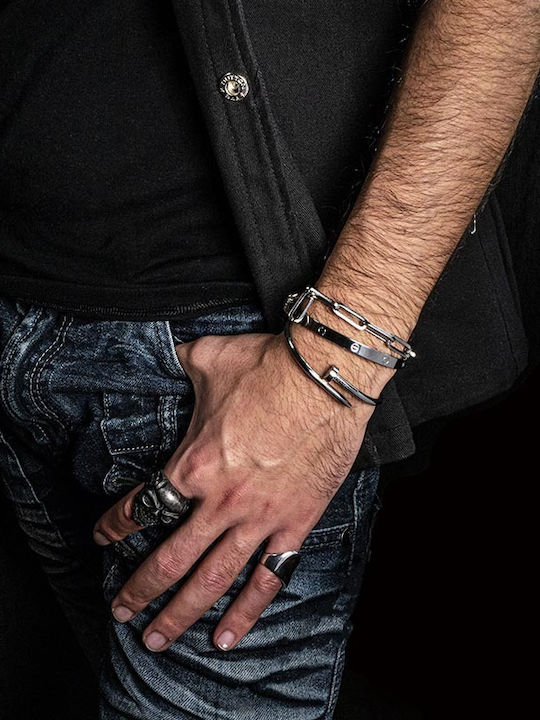 Theodora's Jewellery Βραχιόλι Χειροπέδα από Ατσάλι Theodora's Jewellery Βραχιόλι Χειροπέδα από Ατσάλι