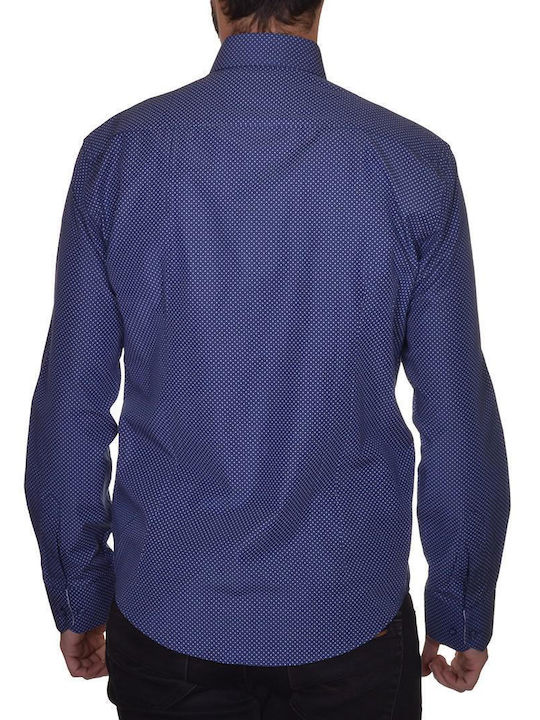 Nicolas Fratelli Men's Shirt Long Sleeve Blue