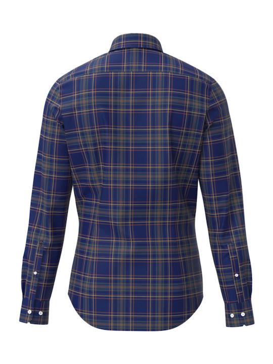 Seidensticker Men's Shirt Long Sleeve Cotton Checked Blue