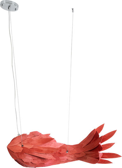 GloboStar Pendant Light Red Boho Grid with Socket E27 70x40x27cm