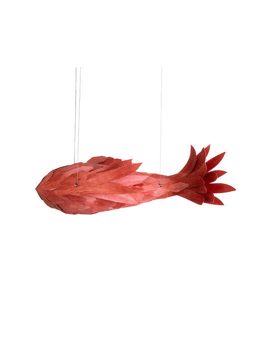 GloboStar Pendant Light Red Boho Grid with Socket E27 100x72x36cm