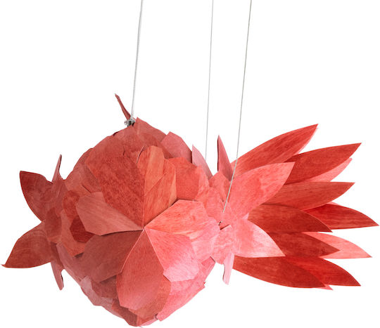 GloboStar Pendant Light Red Boho Grid with Socket E27 100x72x36cm