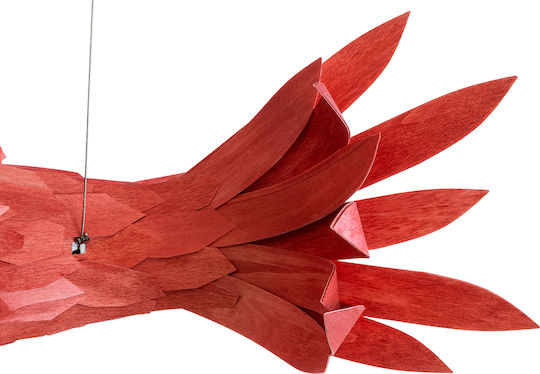 GloboStar Pendant Light Red Boho Grid with Socket E27 70x40x27cm
