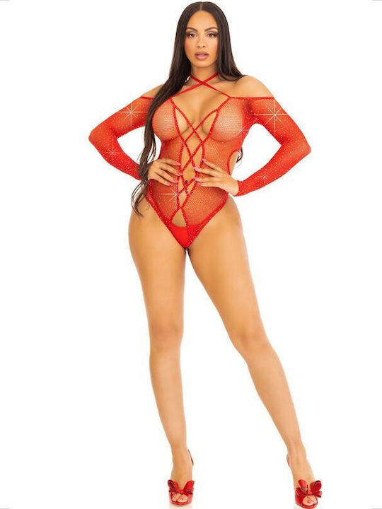 Leg Avenue Body Crothless Sexy Bodysuit Rot