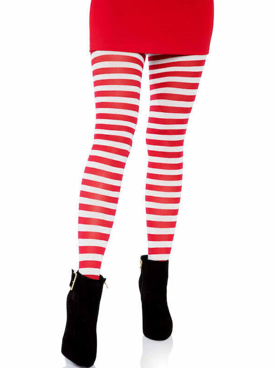 Leg Avenue Striped Sexy Καλσόν Λευκό