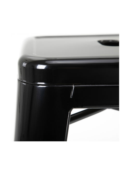 Stool Bar Metallic Black 4pcs 43x43x76cm