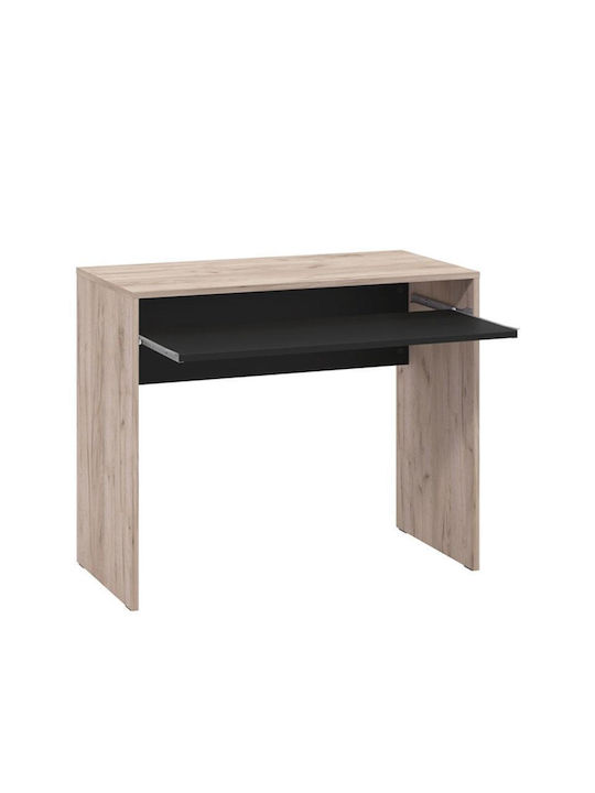 Γραφείο Paris Ξύλινο Grey Oak-Μαύρο 90x45x74εκ.