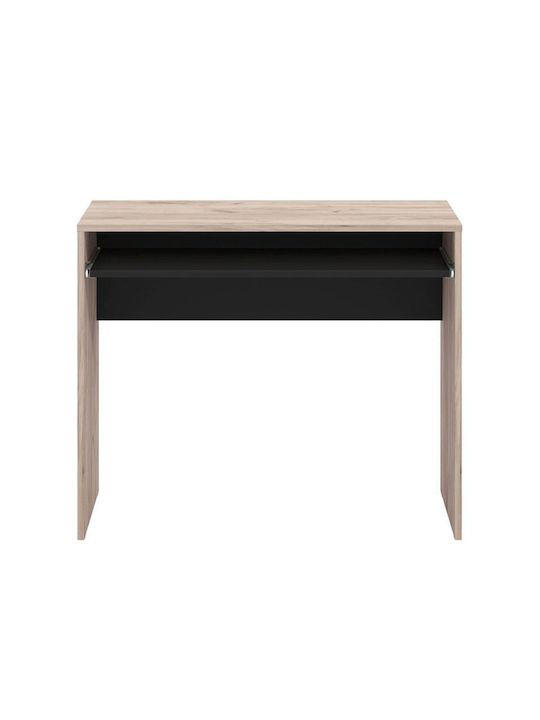Γραφείο Paris Ξύλινο Grey Oak-Μαύρο 90x45x74εκ.