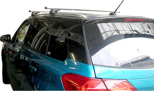 Nordrive Μπάρες Οροφής Αλουμινίου 120εκ. για Suzuki Vitara 5D για Αυτοκίνητα με Εργοστασιακές Μπάρες (Σετ με πόδια) Ασημί