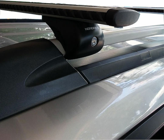 Nordrive 120cm. for Cars with Factory Bars (with Roof Rack Legs and Lock) Silver