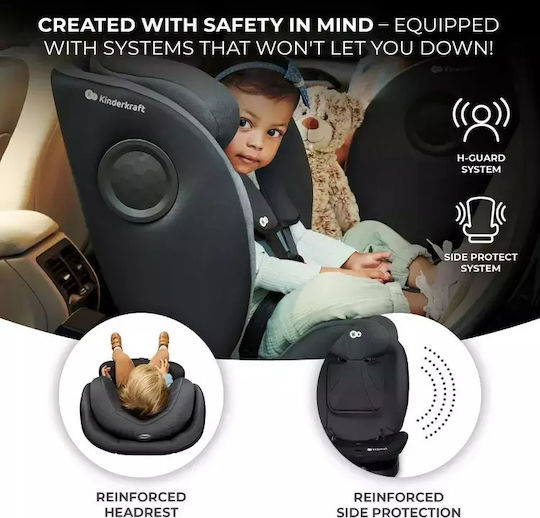 Kinderkraft i-360 Scaun Auto pentru Copii i-Size cu Isofix Negru 0-36 kg