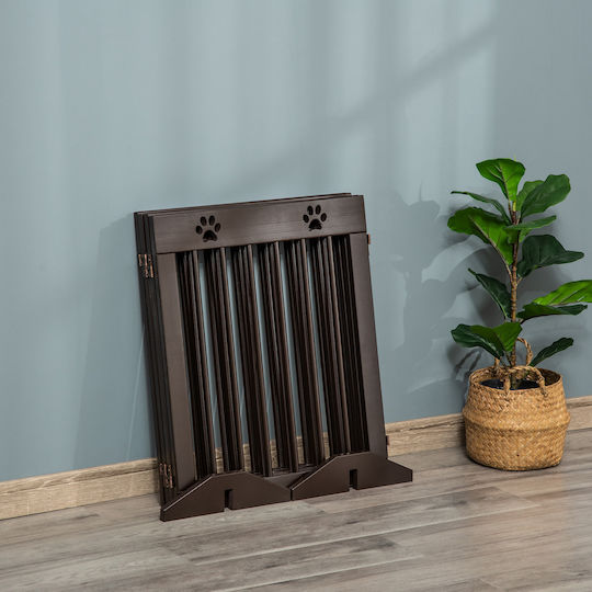 Pawhut Wooden Dog Divider 204x30x61cm Brown