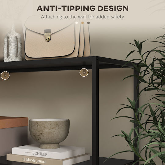Console Table Wood & Metal Black Velvet-Black Metal L90xW30xH75cm