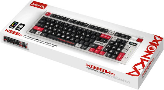 Marvo Monka Storm KG991W Ασύρματο Gaming Μηχανικό Πληκτρολόγιο με Jixian Blue διακόπτες και RGB φωτισμό (Αγγλικό US)