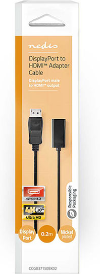 Nedis Converter DisplayPort male to HDMI female 1pcs CCGB37150BK02