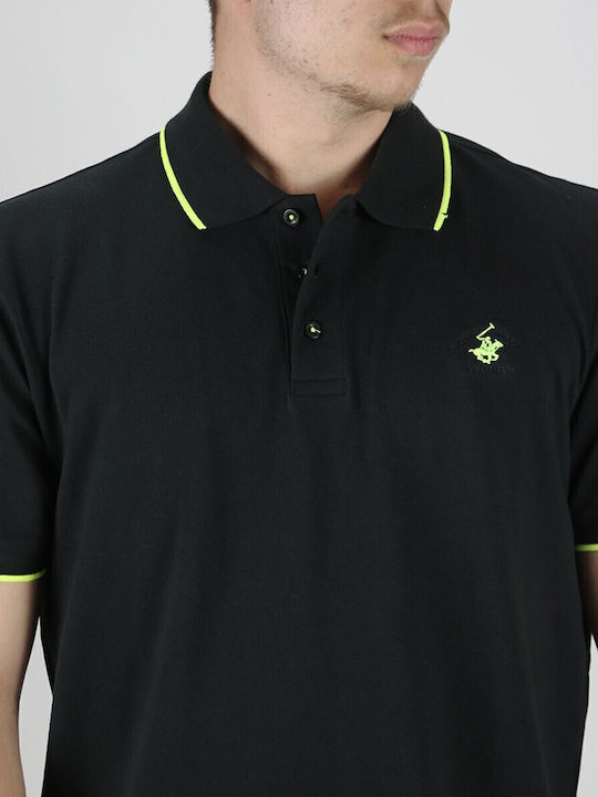 Polo Kurzarmbluse Schwarz