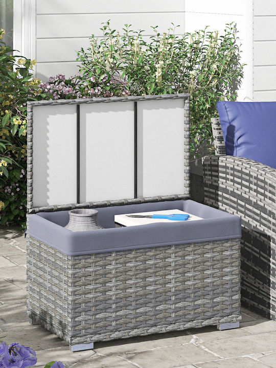 Outsunny Μπαούλο Αποθήκευσης Εξωτερικού Χώρου Rattan Γκρι Μ76xΠ45xΥ48εκ.