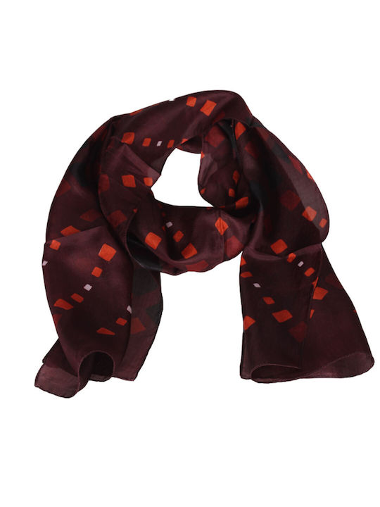 Gk.fashion Women's Silk Scarf Burgundy