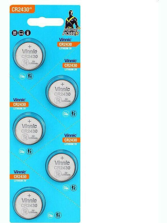 Vinnic Positive Power Batterien Lithium für Uhren CR2430 3V 5Stück