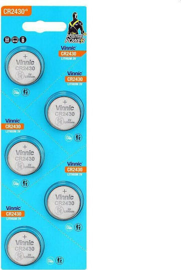 Vinnic Positive Power Μπαταρίες Λιθίου Ρολογιών CR2430 3V 5τμχ