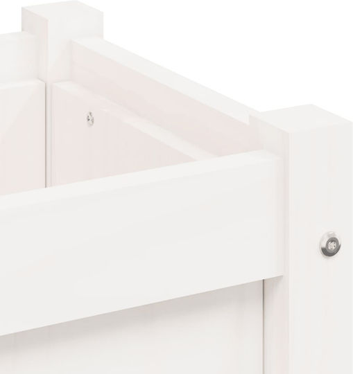 vidaXL Set 2 Planters Wooden White