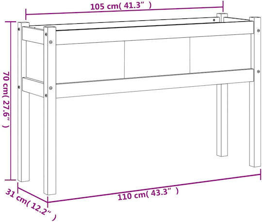 vidaXL Set 2 Planters Wooden White