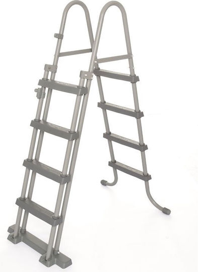 Bestway Pooltreppe aus Kunststoff mit 76,5 cm Breite Silber