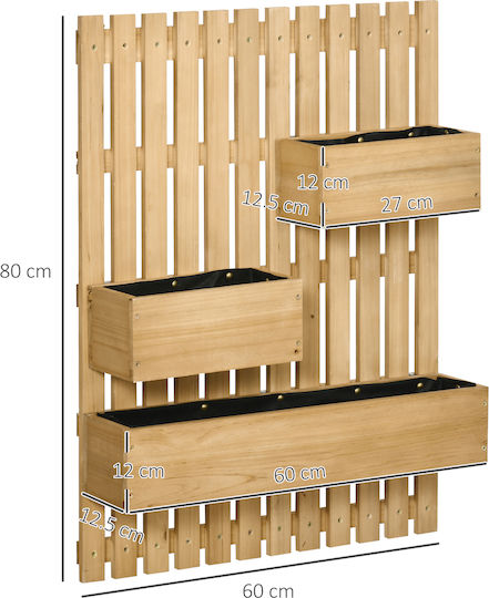 Outsunny Pot Wooden Wooden 60x16x80cm.