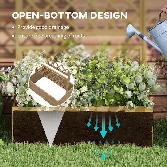 Outsunny Planter Box Lemn Maro 160x55x183cm.