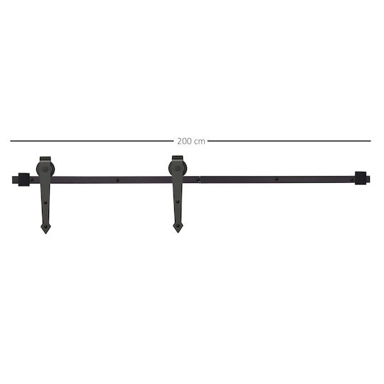 HomCom Mecanism Pentru Ușă Glisantă 200cm Negru