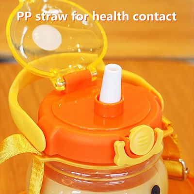 Kids Water Bottle with Straw Pink 1000ml