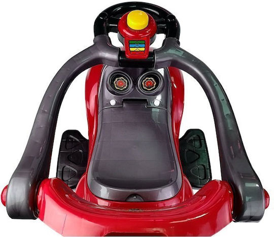 Lean Toys Мега Количка Езда На С Ръкохватка За Родител За 12+ Месеца Червена