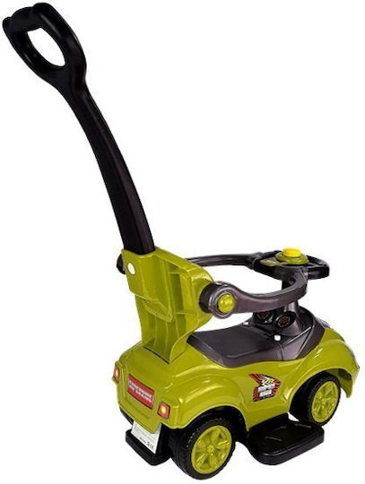 Lean Toys Mega Car Baby Push Walker Ride On with Parental Handle for 12+ Months Yellow