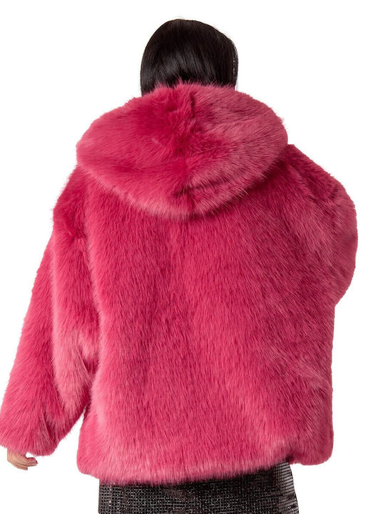 Women's Short Fur Fuchsia