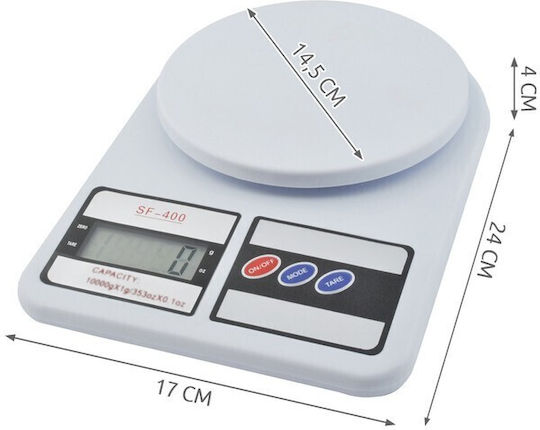 Digital Kitchen Scale Up To 10kg White