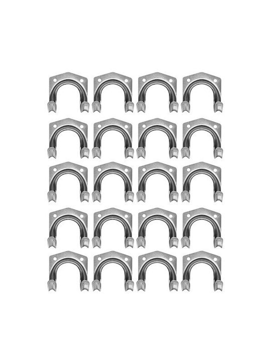 Wandhalterung Aus Metall 2 Haken Silber 20Stücke