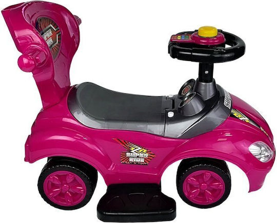 Lean Toys Мега Количка Езда На С Ръкохватка За Родител За 12+ Месеца Розова
