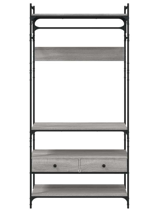 vidaXL Гардеробна стойка Сив 89x39x184.5см