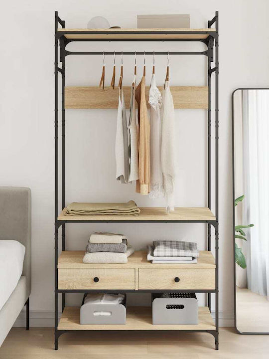 vidaXL Cuier de podea din Lemn Maro 89x39x184.5cm